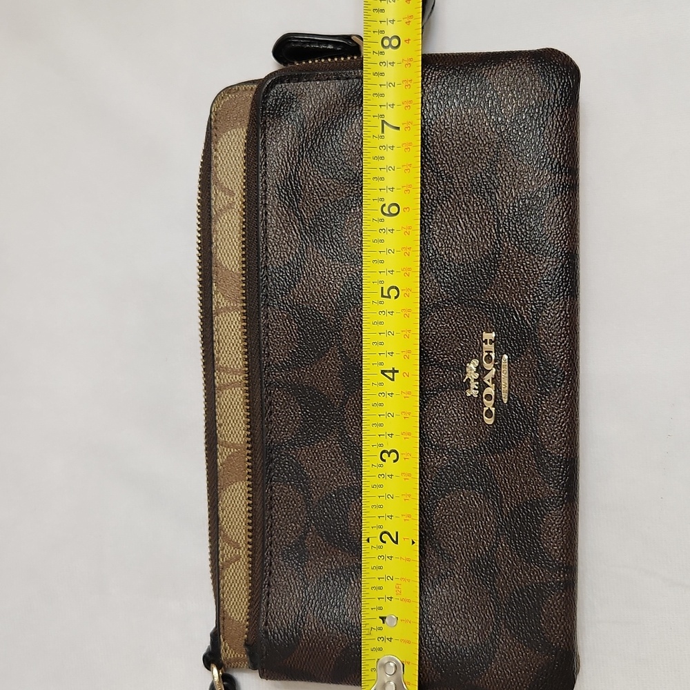 Coach Signature Double Zip Wallet Wristlet - Picture 11 of 14